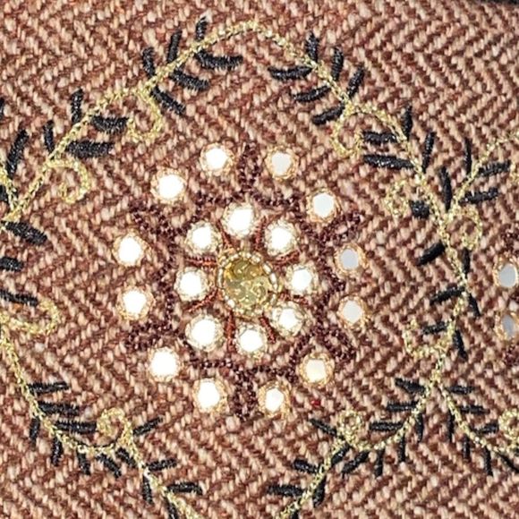 NWT Ann Taylor brown pleated a-line skirt w embroidered waist size 8 - Picture 6 of 8